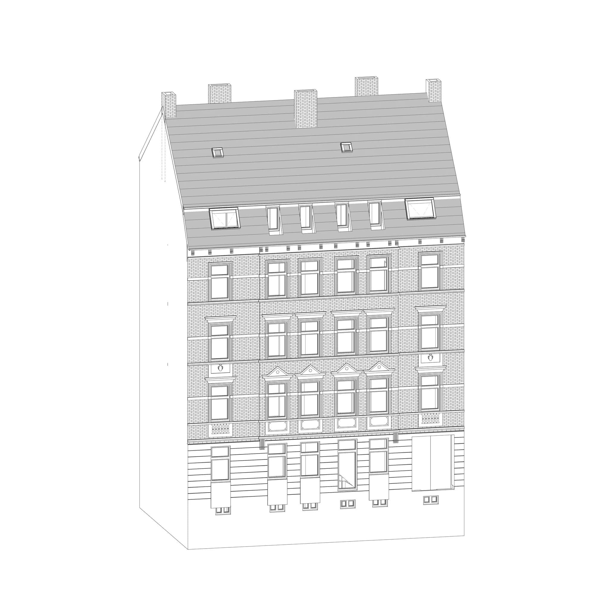 Mehrfamilienhaus 3D – Isometrie
