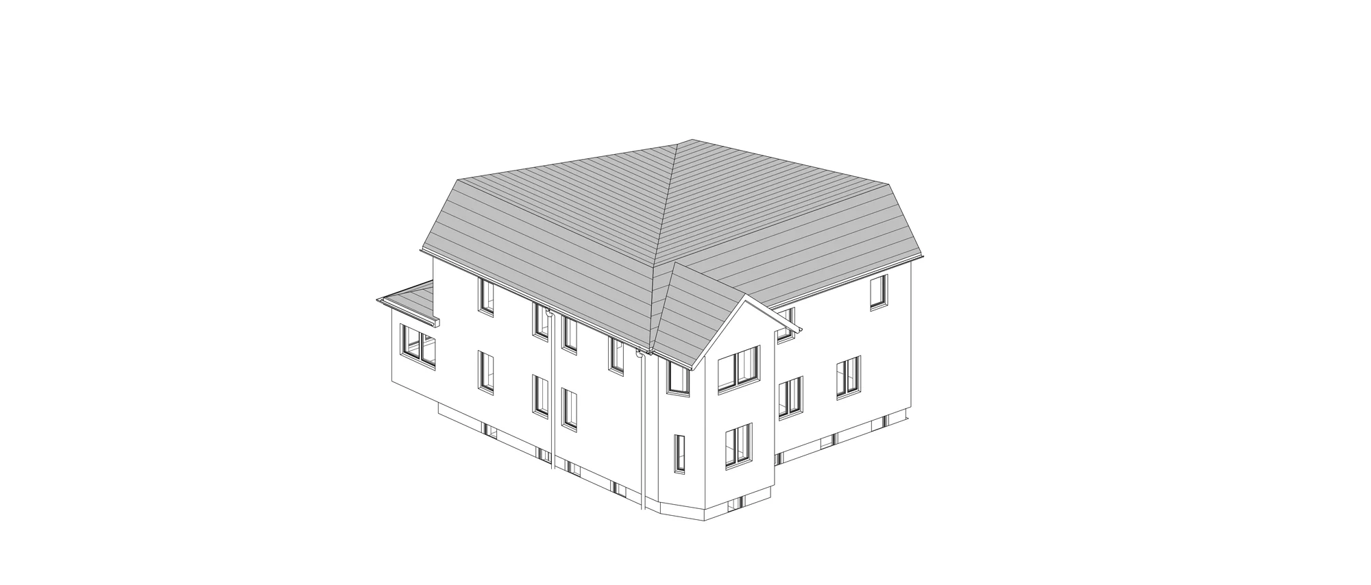 Wohngebäude mit Isometrie – Isometrie