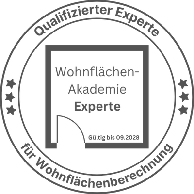 Qualifizierter Experte für Wohnflächenberechnungen – Wohnflächen-Akademie, gültig bis 09/2028